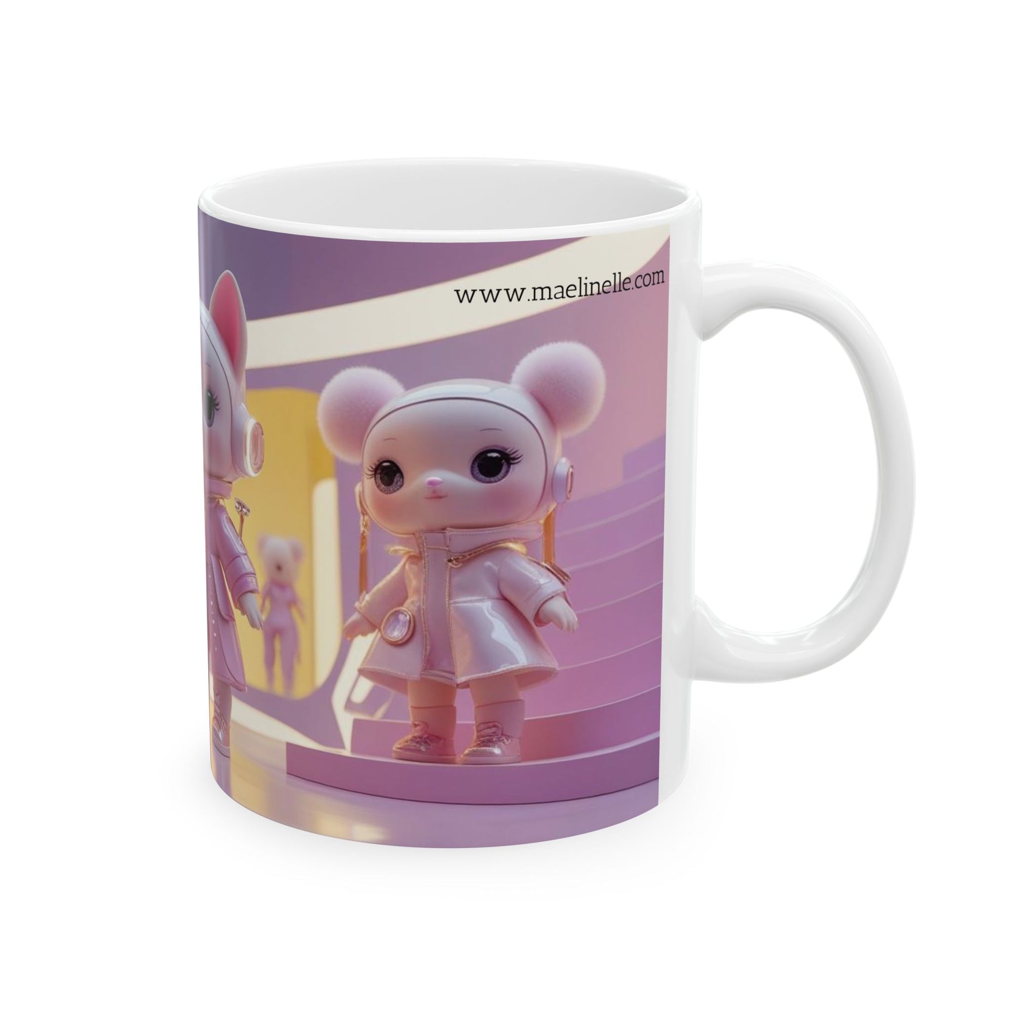 Maelinelle Cat Dolls Ceramic Mug - Kawaii Gift for Collectors, Kids, Birthdays, Holidays, Home Decor, Fun Drinkware