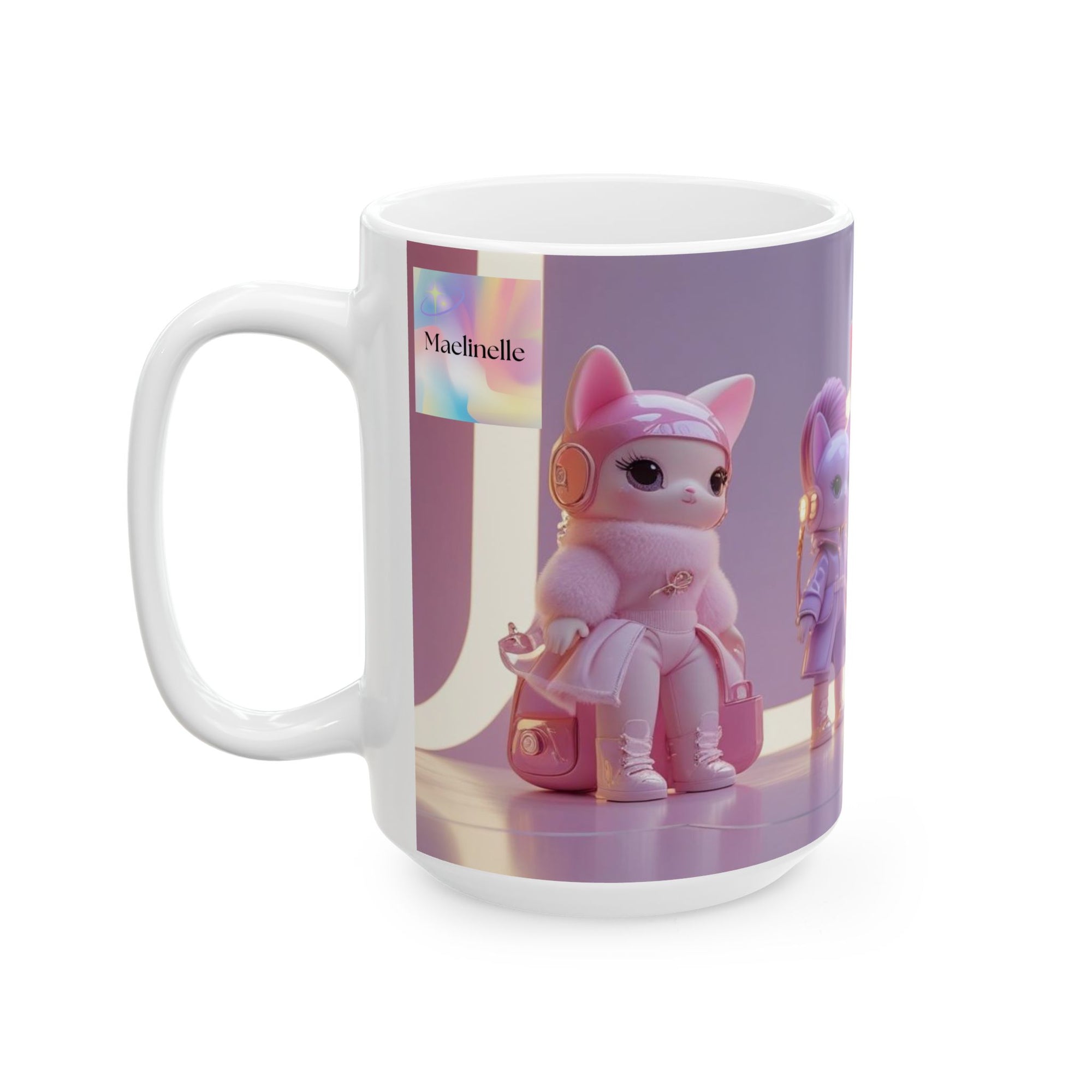 Maelinelle Cat Dolls Ceramic Mug - Kawaii Gift for Collectors, Kids, Birthdays, Holidays, Home Decor, Fun Drinkware