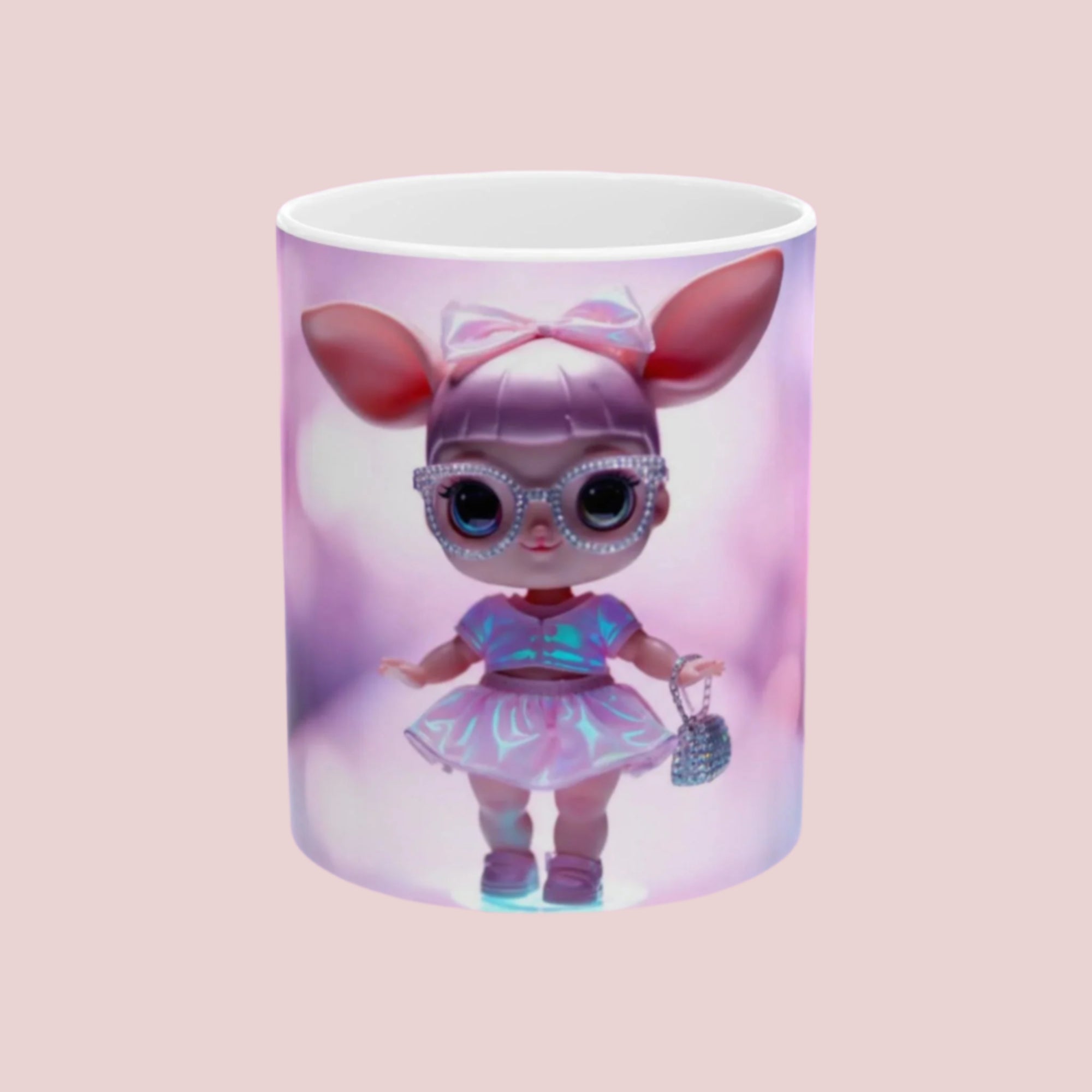 Maelinelle Doll Ceramic Mug - Adorable Gift for Collectors, Kids, Birthdays, Holidays, Home Decor, Fun Drinkware