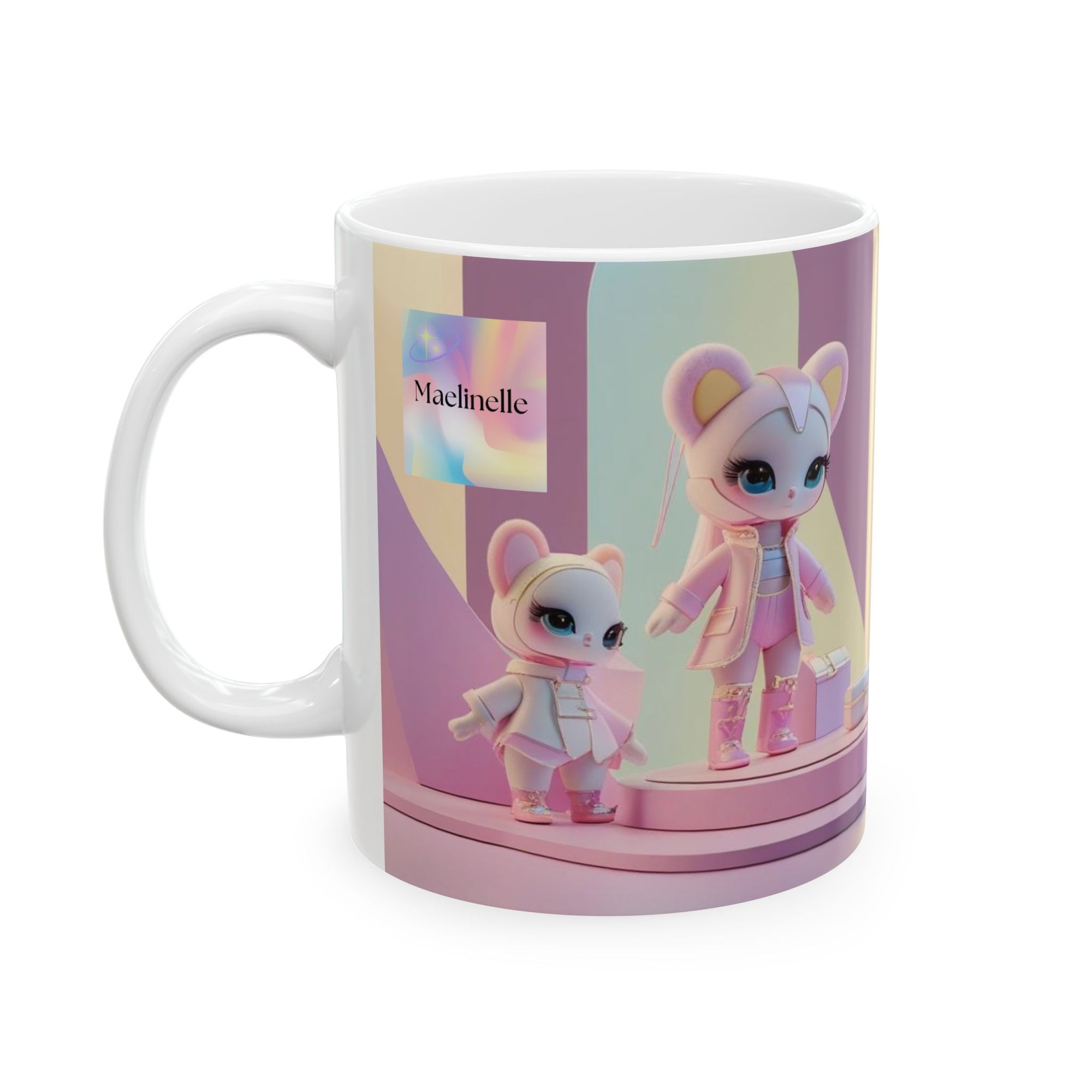 Maelinelle Bear Dolls Ceramic Mug - Cute Gift for Collectors, Kids, Birthdays, Holidays, Home Decor, Fun Drinkware