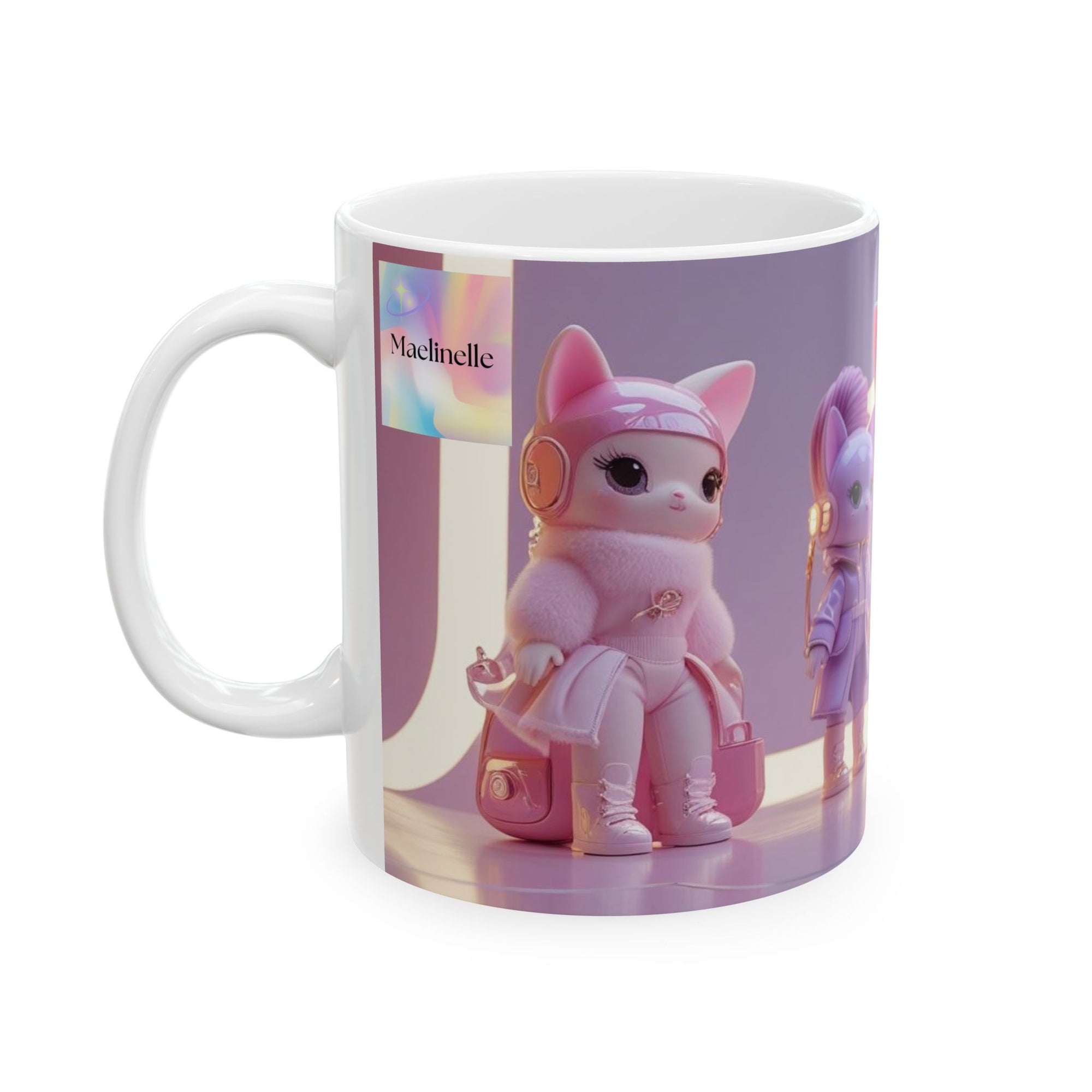Maelinelle Cat Dolls Ceramic Mug - Kawaii Gift for Collectors, Kids, Birthdays, Holidays, Home Decor, Fun Drinkware