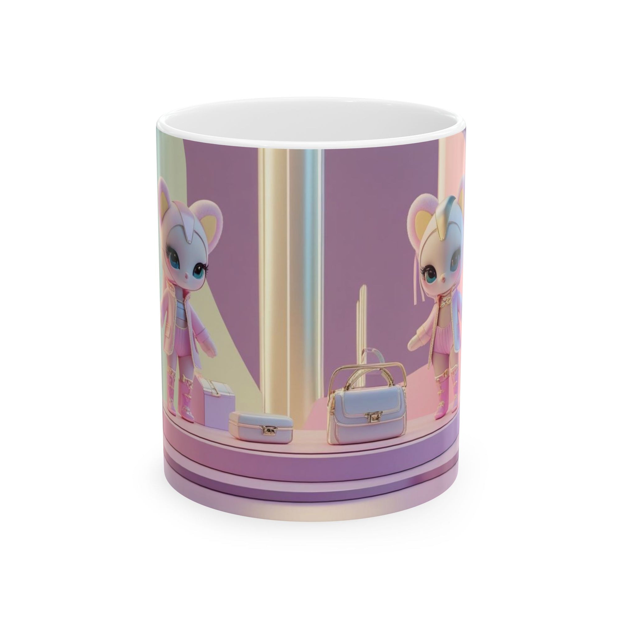 Maelinelle Bear Dolls Ceramic Mug - Cute Gift for Collectors, Kids, Birthdays, Holidays, Home Decor, Fun Drinkware